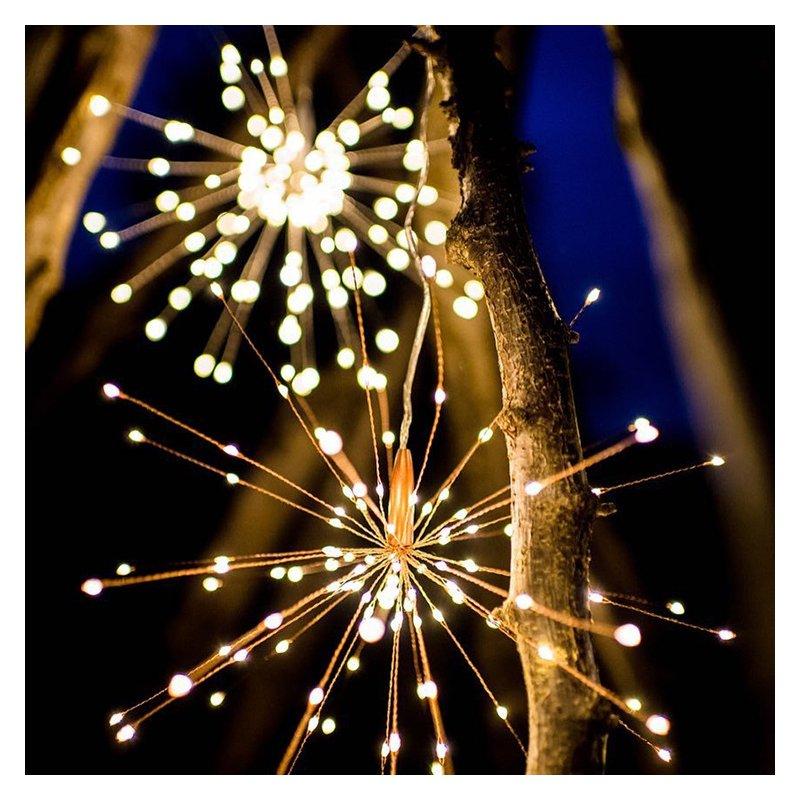 Solar Lights |   Wholesale LED Fireworks Shape Solar String lights or Garden Decoration Copper Wire Warm White_40 200LEDs LED Lighting Solar Lights