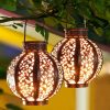 Solar Lights |   Wholesale LED Hanging Solar Lanterns with Handle Outdoor Garden Lights Decoration Bronze LED Lighting Bronze