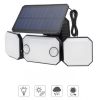 Solar Lights |   Wholesale LED Outdoor Solar Light IP44 Waterproof 3-5 m Infrared Sensor Wall Lamp For Garden Decoration Front Door Yard Garage Deck 3 heads and double induction LED Lighting 3 heads & double induction