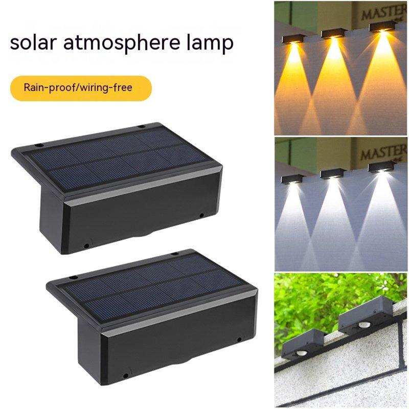 Solar Lights |   Wholesale LED Solar Deck Lights Outdoor Waterproof Solar Powered Step Lights For Stairs Step Fence Yard Patio Pathway warm light LED Lighting Solar Lights