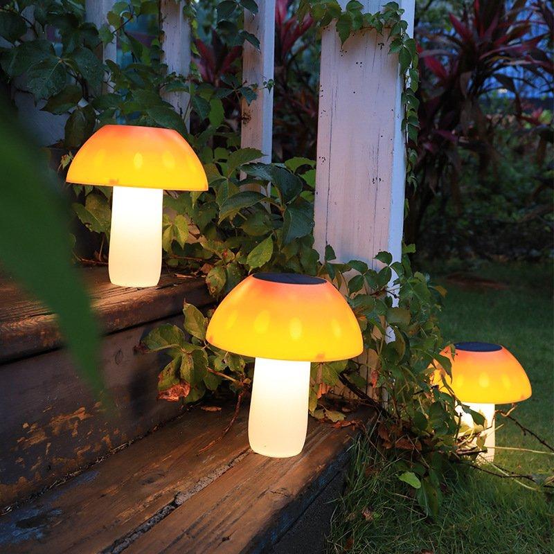 Solar Lights |   Wholesale LED Solar Lawn Light Outdoor Mushroom Shape Garden Lamp for Stairs Decoration warm light LED Lighting Solar Lights