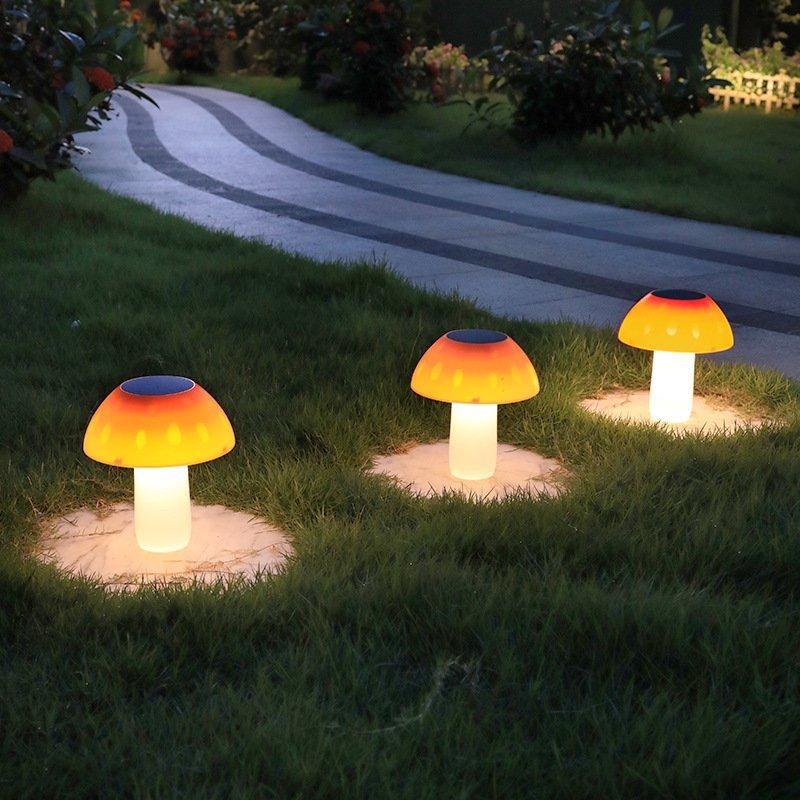 Solar Lights |   Wholesale LED Solar Lawn Light Outdoor Mushroom Shape Garden Lamp for Stairs Decoration warm light LED Lighting Solar Lights