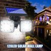 Solar Lights |   Wholesale Led Solar Lights 450lm 6000-7000k Infrared Body Sensor Double Head Rotatable Garden Lamp Street Lamp 120LED split LED Lighting 120LED split