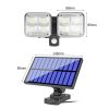 Solar Lights |   Wholesale Led Solar Lights 450lm 6000-7000k Infrared Body Sensor Double Head Rotatable Garden Lamp Street Lamp 120LED split LED Lighting 120LED split