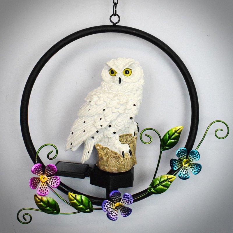 Solar Lights |   Wholesale LED  Solar Owl Shape Night Light Hanging Lamp for Courtyard Decoration white LED Lighting Solar Lights