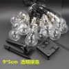 Solar Lights |   Wholesale LED Solar Powered Ball Bulb String Lights Light Sensor Lamp Garden Yard Home Party Decoration Transparent shell Warm white light_4M10 light LED Lighting Solar Lights