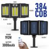 Solar Lights |   Wholesale Led Solar Street Light 3 Head Motion Sensor 270 Wide Angle Ip65 Waterproof Remote Control Wall Lamp W786-3（COB） LED Lighting Solar Lights