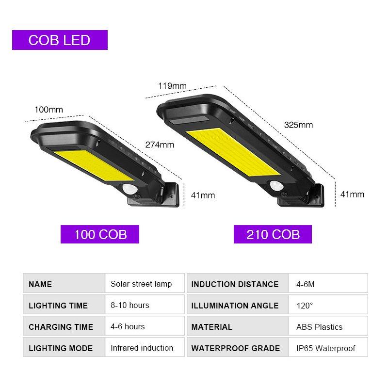 Solar Lights |   Wholesale Led Solar Street Lights Outdoor Lighting Security Lamp Waterproof Motion Sensor Wall Lamp Small street light COB 100LED dual function (3000 mAh battery) LED Lighting Small street light COB 100LED dual function (3000 mAh battery)