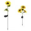 Solar Lights |   Wholesale Led Solar Sunflower Lights Ip65 Waterproof Outdoor Landscape Lamp For Courtyard/villa/garden Decor three heads LED Lighting Solar Lights