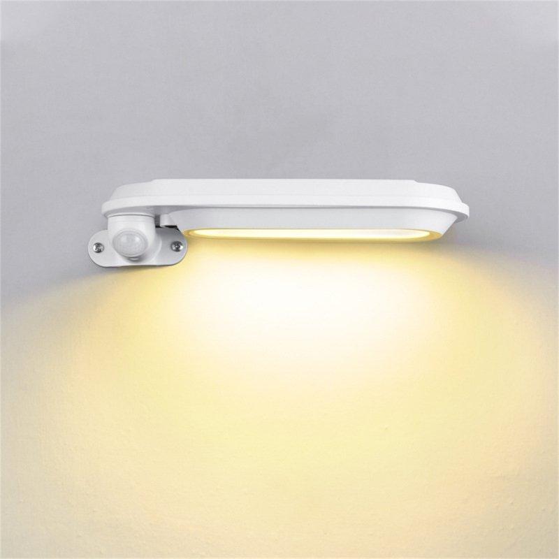 Solar Lights |   Wholesale Led Solar Wall Lamp Ip65 Waterproof Human Body Induction Outdoor Street Lights For Garden Street Balcony Decor white shell warm light LED Lighting Solar Lights