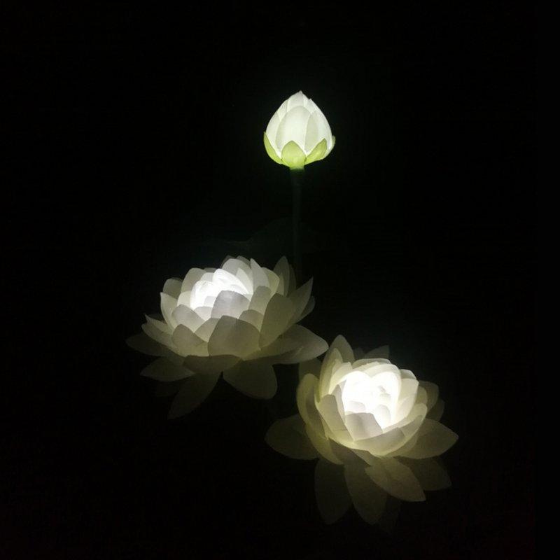 Solar Lights |   Wholesale LED Waterproof Solar Power Lamp Lotus Flower Shape Lawn Lamps Night Light for Outdoor Garden Yard Decor 3 lotus white LED Lighting 3 lotus white