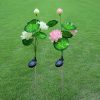 Solar Lights |   Wholesale LED Waterproof Solar Power Lamp Lotus Flower Shape Lawn Lamps Night Light for Outdoor Garden Yard Decor 3 lotus white LED Lighting 3 lotus white