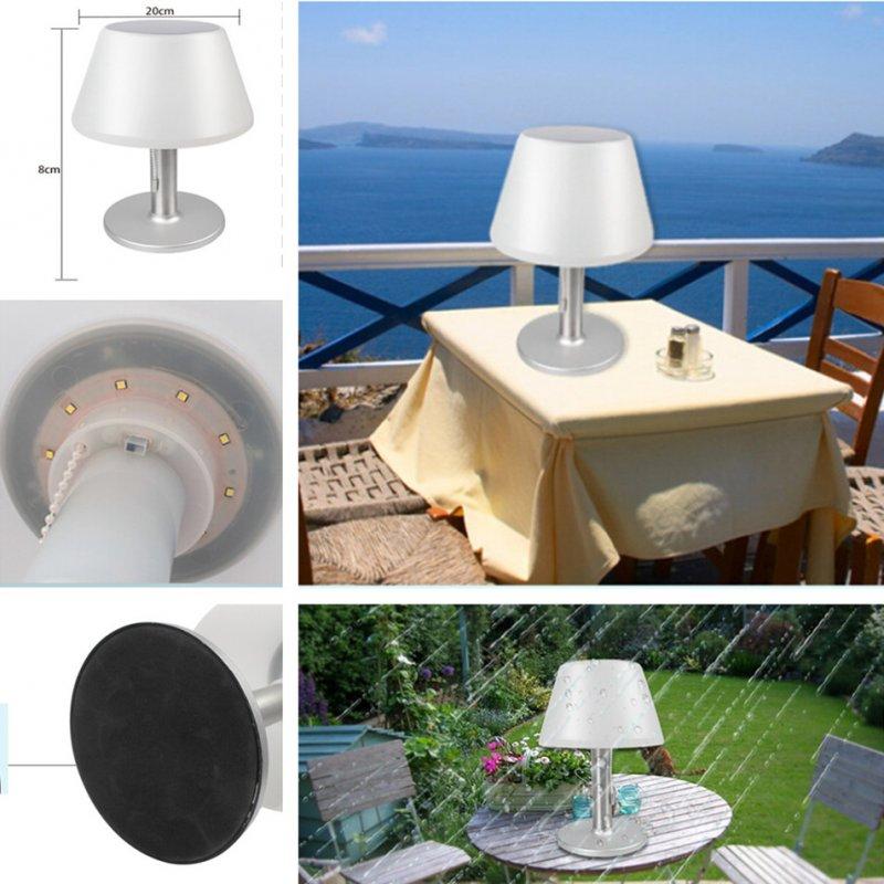 Solar Lights |   Wholesale LED Waterproof Stainless Steel Solar Powered Table Lamp Basic Desk Lamp for Bedroom Outdoor  white light LED Lighting Solar Lights