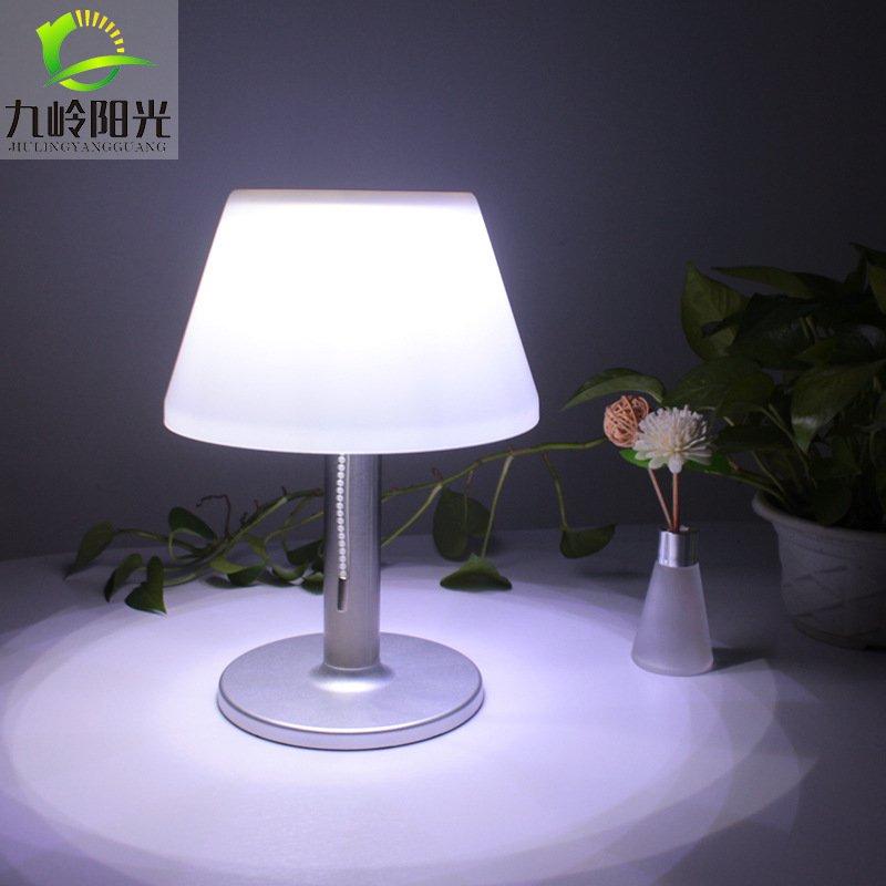 Solar Lights |   Wholesale LED Waterproof Stainless Steel Solar Powered Table Lamp Basic Desk Lamp for Bedroom Outdoor  white light LED Lighting Solar Lights