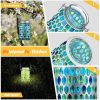 Solar Lights |   Wholesale Mosaic Solar Lanterns Outdoor Hanging Lights Solar Table Lamps Cool Color Mosaic Glass Lights For Garden Pathway Cylindrical blue LED Lighting Cylindrical blue