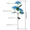 Solar Lights |   Wholesale Outdoor Garden Solar LED Lights 3-Head Hydrangea Rose Flower Waterproof Stake Lights For Pathway Garden Backyard Lawn Decor blue LED Lighting Blue