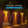 Solar Lights |   Wholesale Outdoor Led Solar Light Ip65 Waterproof Retro Wall Lamp For Yard Patio Garden Pathway Porch Decor Golden light + RGB LED Lighting Golden light + RGB