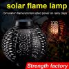 Solar Lights |   Wholesale Outdoor Solar Lantern Lights Ip65 Waterproof Hanging Decorative Light For Garden Patio Courtyard Lawn black LED Lighting Black