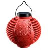 Solar Lights |   Wholesale Outdoor Solar Lantern Lights Ip65 Waterproof Hanging Decorative Light For Garden Patio Courtyard Lawn red LED Lighting Red