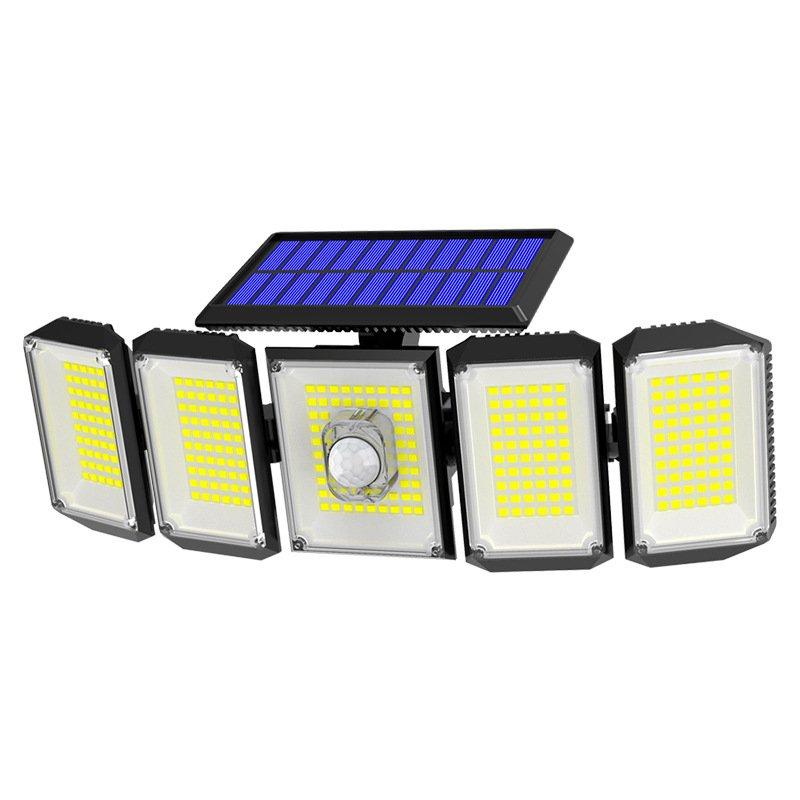 Solar Lights |   Wholesale Outdoor Solar Lights 300led Motion Sensor 5 Heads LED Flood Lights with RC Solar Security Lights A Black White LED Lighting A + Black white