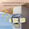 Solar Lights |   Wholesale Outdoor Solar Lights with Remote Control 3 Lighting Modes IP65 Waterproof Motion Sensor Wall Light 3 Head 224led LED Lighting Solar Lights