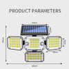 Solar Lights |   Wholesale Outdoor Solar Lights with Remote Control 3 Lighting Modes IP65 Waterproof Motion Sensor Wall Light 3 Head 224led LED Lighting Solar Lights