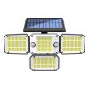 Solar Lights |   Wholesale Outdoor Solar Lights with Remote Control 3 Lighting Modes IP65 Waterproof Motion Sensor Wall Light 3 Head 224led LED Lighting Solar Lights