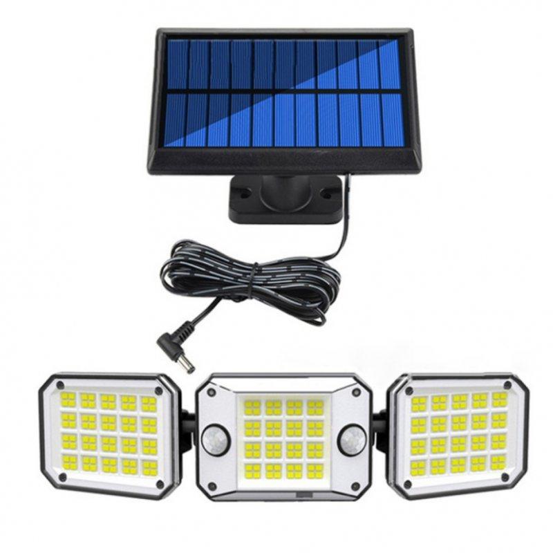 Solar Lights |   Wholesale Outdoor Solar Lights with Remote Control 3 Lighting Modes IP65 Waterproof Motion Sensor Wall Light 3 Head Split 224led LED Lighting 3 head split wall light 224LED