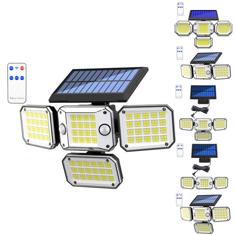 Solar Lights |   Wholesale Outdoor Solar Lights with Remote Control 3 Lighting Modes IP65 Waterproof Motion Sensor Wall Light 3 Head Split 224led LED Lighting 3 head split wall light 224LED