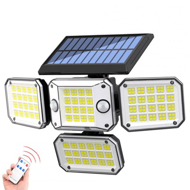 Solar Lights |   Wholesale Outdoor Solar Lights with Remote Control 3 Lighting Modes IP65 Waterproof Motion Sensor Wall Light 3 Head Split 224led LED Lighting 3 head split wall light 224LED