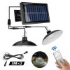 Solar Lights |   Wholesale Single / Double Head Solar  Chandelier Adjustable Brightness Lamp With Remote-controlled For Outdoor Indoor Garden Yard Lighting Double-head (warm light) LED Lighting Double-head (warm light)