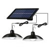 Solar Lights |   Wholesale Single / Double Head Solar  Chandelier Adjustable Brightness Lamp With Remote-controlled For Outdoor Indoor Garden Yard Lighting Double-head (warm light) LED Lighting Double-head (warm light)