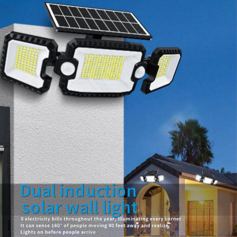 Solar Lights |   Wholesale Solar Floodlight Double-head Induction PIR Motion Sensor Waterproof Wall Lamp For Outdoor Garden Courtyard single pack LED Lighting Single pack