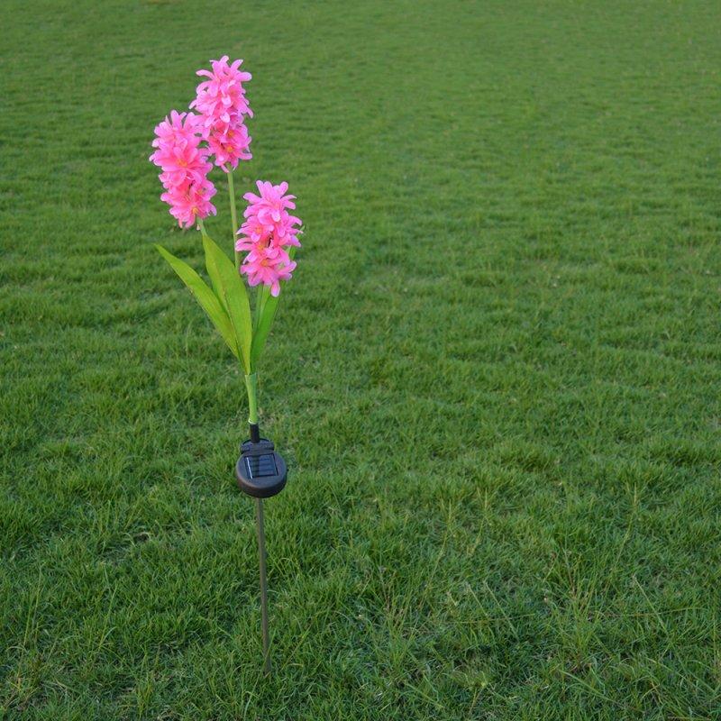 Solar Lights |   Wholesale Solar Flower Lights, Waterproof Hyacinth Garden Light, Outdoor Decorative 3 LED Lamp for Lawn Patio Pathway Driveway Landscape Lighting Pink LED Lighting Pink