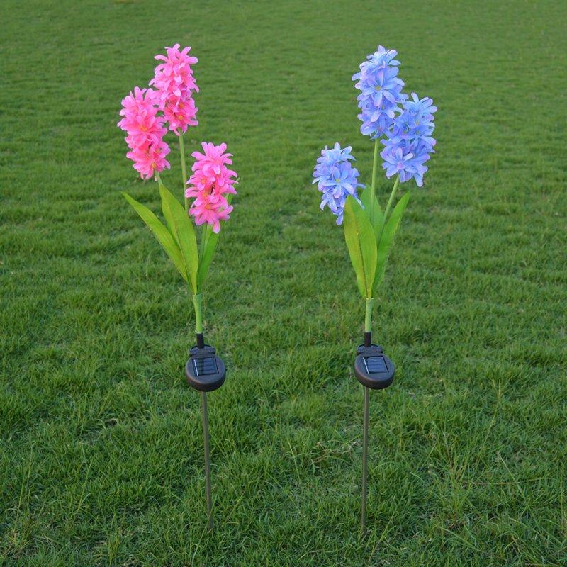 Solar Lights |   Wholesale Solar Flower Lights, Waterproof Hyacinth Garden Light, Outdoor Decorative 3 LED Lamp for Lawn Patio Pathway Driveway Landscape Lighting Pink LED Lighting Pink