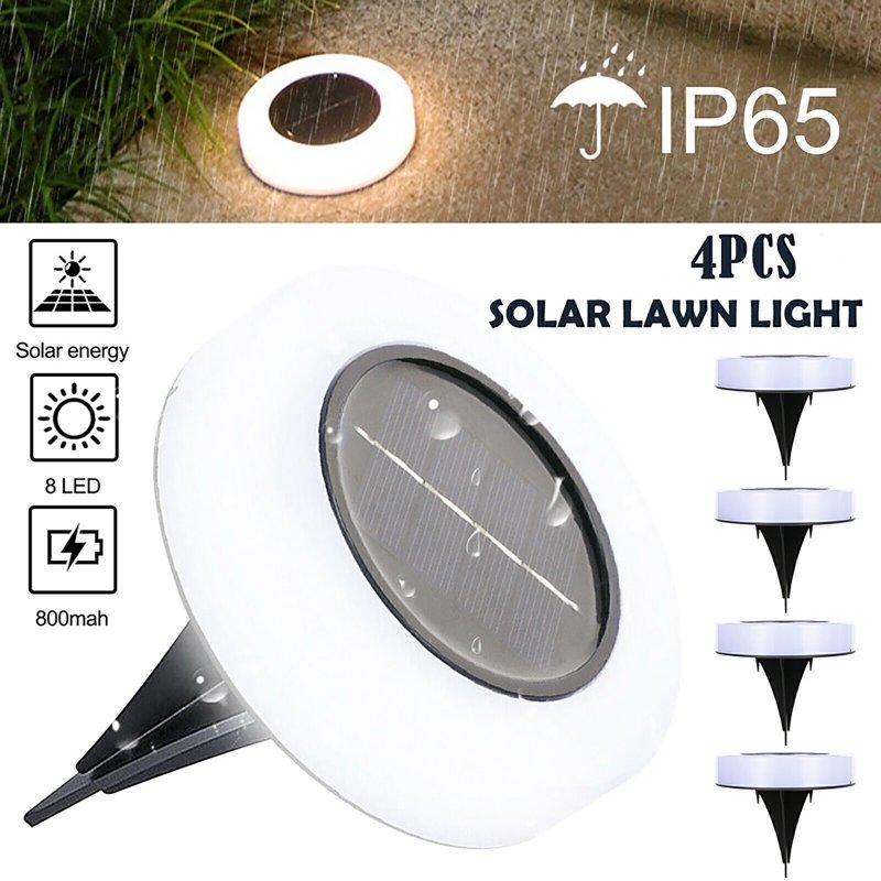 Solar Lights |   Wholesale Solar Ground Lights Waterproof Solar Garden Lights Upgraded Outdoor Garden Bright In-Ground Lights For Pathway 4pcs warm light LED Lighting Solar Lights