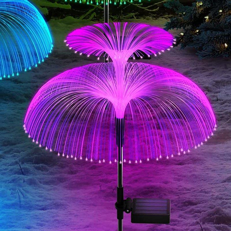 Solar Lights |   Wholesale Solar Jellyfish Light 7 Colors Changing Outdoor Waterproof Garden Lights Led Fiber Optic Lamps For Lawn Patio Double jellyfish 1pc LED Lighting Double jellyfish 1pc