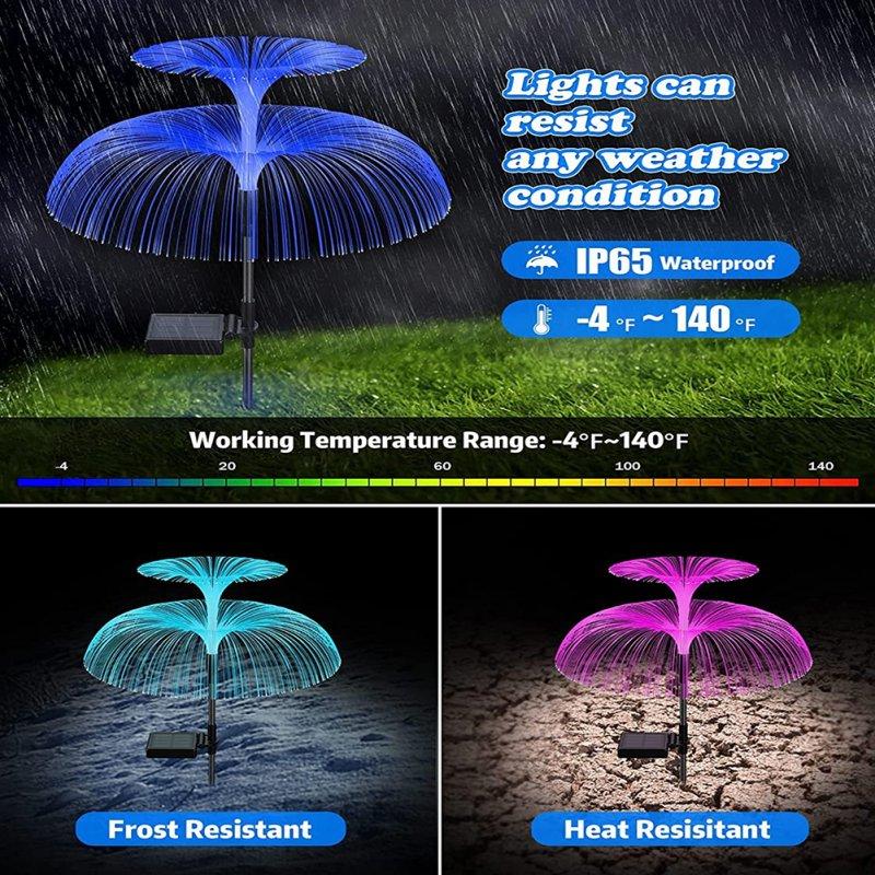 Solar Lights |   Wholesale Solar Jellyfish Light 7 Colors Changing Outdoor Waterproof Garden Lights Led Fiber Optic Lamps For Lawn Patio Doublejellyfish 2pcs LED Lighting Doublejellyfish 2pcs