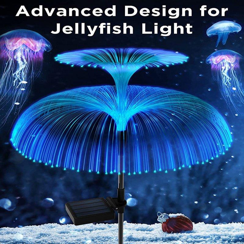 Solar Lights |   Wholesale Solar Jellyfish Light 7 Colors Changing Outdoor Waterproof Garden Lights Led Fiber Optic Lamps For Lawn Patio Doublejellyfish 2pcs LED Lighting Doublejellyfish 2pcs