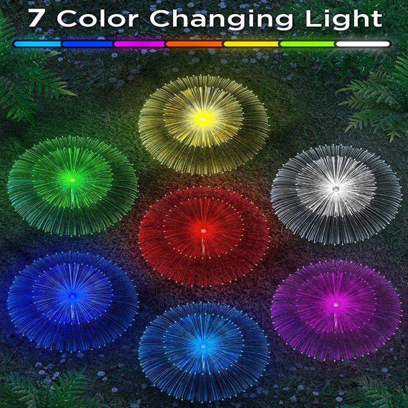 Solar Lights |   Wholesale Solar Jellyfish Light 7 Colors Changing Outdoor Waterproof Garden Lights Led Fiber Optic Lamps For Lawn Patio Doublejellyfish 2pcs LED Lighting Doublejellyfish 2pcs