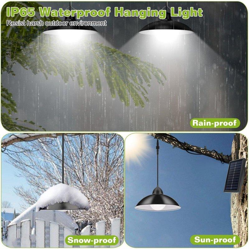 Solar Lights |   Wholesale Solar Led Pendant Light 3-level Brightness 3/5/8-hour Time Setting Double Head Lamp Warm White LED Lighting Double warm