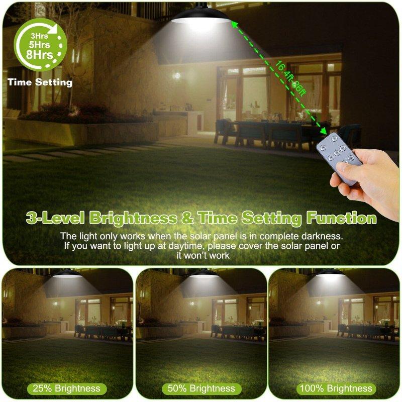 Solar Lights |   Wholesale Solar Led Pendant Light 3-level Brightness 3/5/8-hour Time Setting Double Head Lamp Warm White LED Lighting Double warm