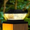 Solar Lights |   Wholesale Solar LED Post Lights Solar Plastic Outdoor Courtyard Garden Landscape Column Light With 8 LED Beads Square Column Lamp black LED Lighting Black