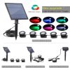 Solar Lights |   Wholesale Solar Led Spotlight 2000mah Lithium Battery Outdoor Rgb Colorful Garden Pool Pond Underwater Lamps 1 for 2 LED Lighting 1 for 2