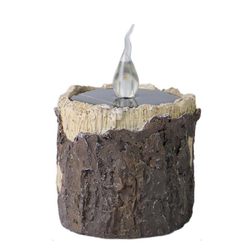 Solar Lights |   Wholesale Solar LED Tree Stump Light With Solar Panel Auto On/off Waterproof Flameless Dropless Candle Lamps For Party Christmas Home Decor Short style LED Lighting Short style