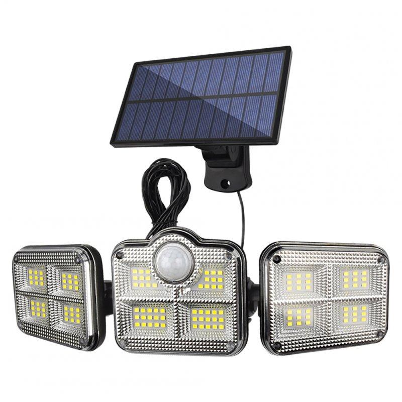 Solar Lights |   Wholesale Solar LED Wall Lights, 2500 Lumens, IP65 Waterproof, High Brightness, No Light Decay LED Solar Outdoor Sunlight Lamp For Home, Garden, Porch Three head split 122LED LED Lighting Solar Lights