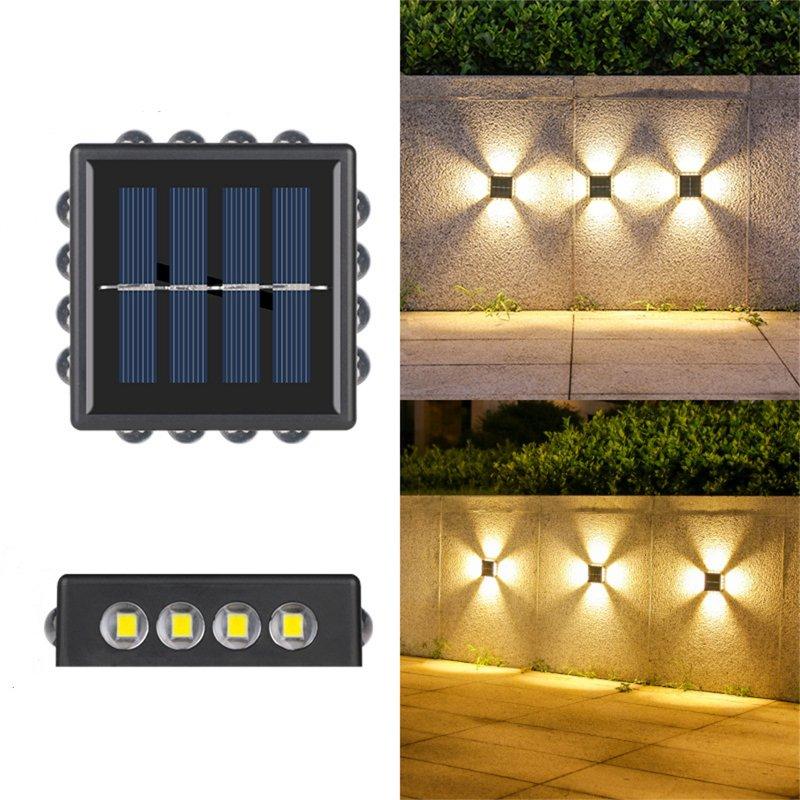 Solar Lights |   Wholesale Solar LED Wall Lights With 2200mAh Solar Battery Dual Color LED Solar Outdoor Lights IP65 Waterproof Heat-resistant Solar Up And Down Sunlight Lamp For Home Garden [warm light] LED Lighting Solar Lights