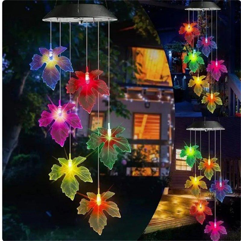 Solar Lights |   Wholesale Solar Led Wind Chime Light Various Colors Light Outdoor Waterproof Hanging Wind Chime Lamp Decoration Lamp Black shell 6 lamp holders LED Lighting Black shell 6 lamp holders