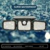 Solar Lights |   Wholesale Solar Lights Outdoor Waterproof, 3 Head Solar Motion Sensor Lights, 270° Wide Angle Illumination Wall Light With 3 Modes, 74LED Security LED Flood Light 3-head square 74LED LED Lighting 3-head square 74LED