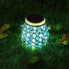 Solar Lights |   Wholesale Solar Outdoor Mosaic Lantern Solar Lights Hanging Lanterns Waterproof Table Lamp Mosaic Night Light For Garden Patio Party Oval blue square LED Lighting Oval blue square